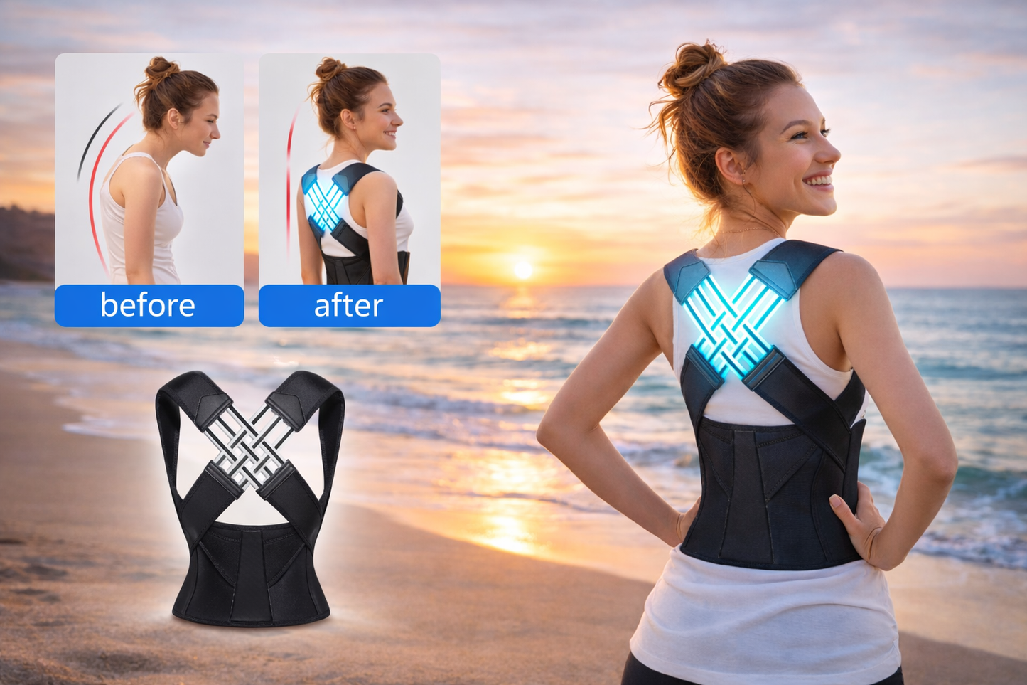 Align Posture Corrector & Back Brace - Adjustable Spine Support for Men & Women